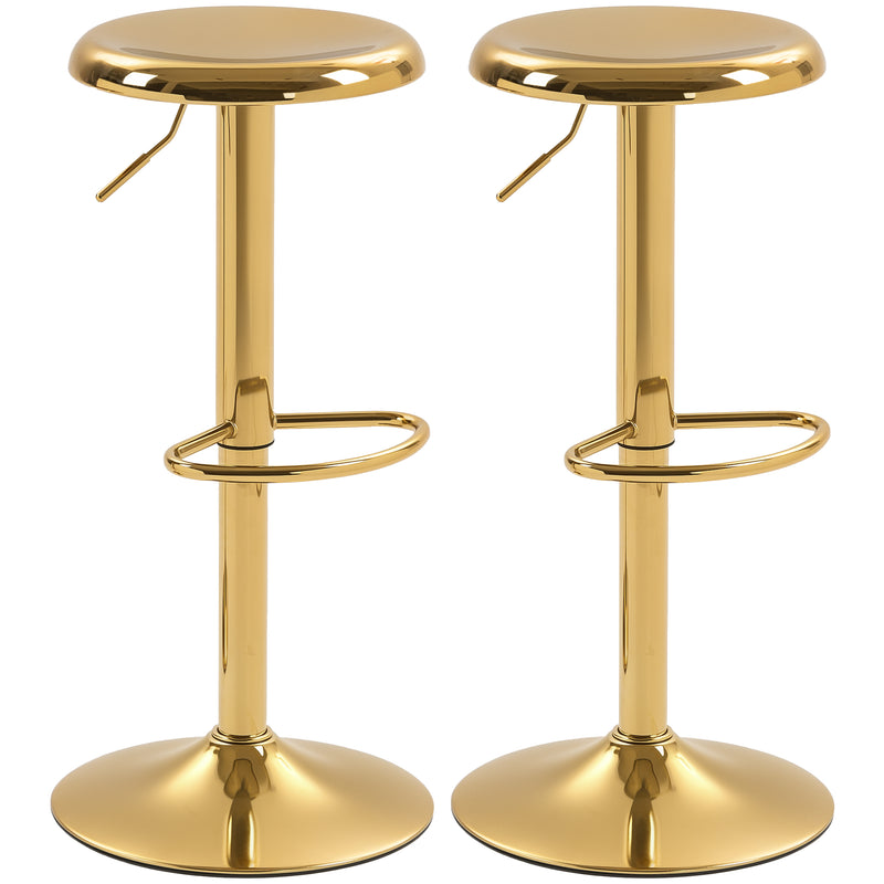 Brix Avenue 2pc Adjustable Height Metal Barstool Set 23.6 to 31.5-Inch - Gold