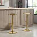 Brix Avenue 2pc Adjustable Height Metal Barstool Set 23.6 to 31.5-Inch - Gold