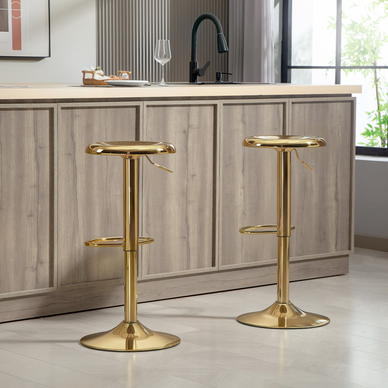Brix Avenue 2pc Adjustable Height Metal Barstool Set 23.6 to 31.5-Inch - Gold