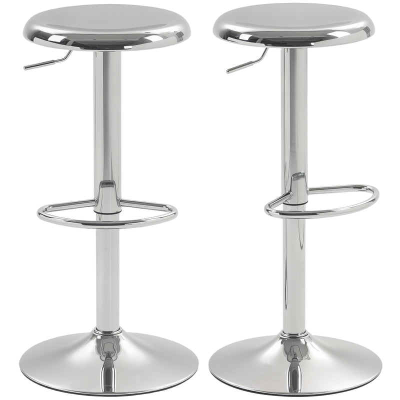 Brix Avenue 2pc Adjustable Height Metal Barstool Set 23.6 to 31.5-Inch - Silver