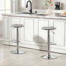 Brix Avenue 2pc Adjustable Height Metal Barstool Set 23.6 to 31.5-Inch - Silver