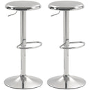 Brix Avenue 2pc Adjustable Height Metal Barstool Set 23.6 to 31.5-Inch - Silver