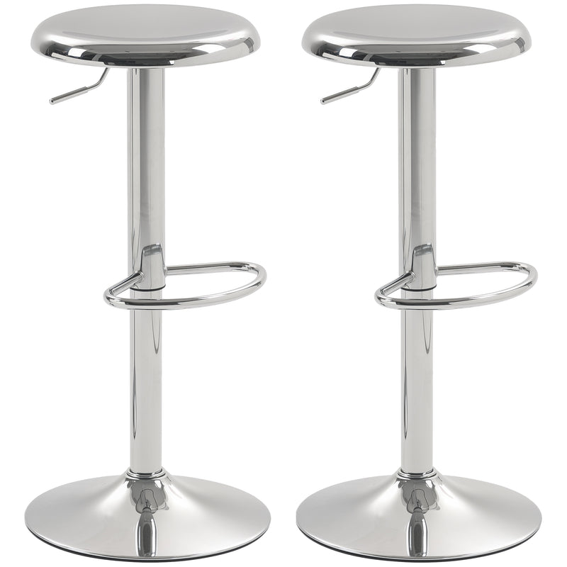 Brix Avenue 2pc Adjustable Height Metal Barstool Set 23.6 to 31.5-Inch - Silver