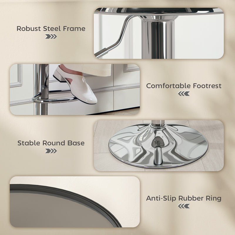 Brix Avenue 2pc Adjustable Height Metal Barstool Set 23.6 to 31.5-Inch - Silver