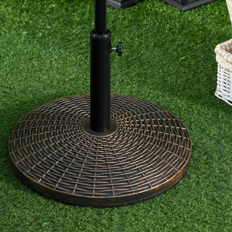 Umbrella Base Weights, Bronze 31lbs Round Weighted Patio Umbrella Base 19-in Diameter - Seasonal Overstock