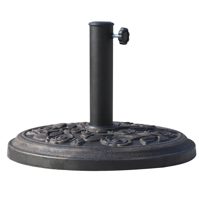 Umbrella Base Weights, Bronze Cast Resin 18" Round Patio Umbrella Base Weight Stand for Parasol Umbrellas - Seasonal Overstock