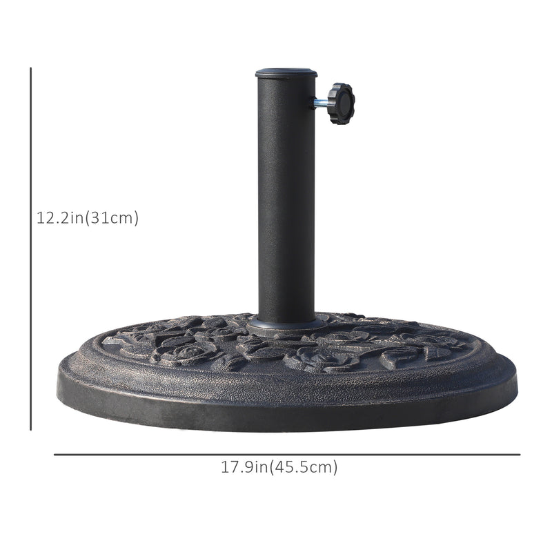 Umbrella Base Weights, Bronze Cast Resin 18" Round Patio Umbrella Base Weight Stand for Parasol Umbrellas - Seasonal Overstock