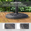 Umbrella Base Weights, Bronze Cast Resin 18" Round Patio Umbrella Base Weight Stand for Parasol Umbrellas - Seasonal Overstock