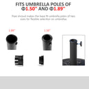 Umbrella Base Weights, Bronze Cast Resin 18" Round Patio Umbrella Base Weight Stand for Parasol Umbrellas - Seasonal Overstock