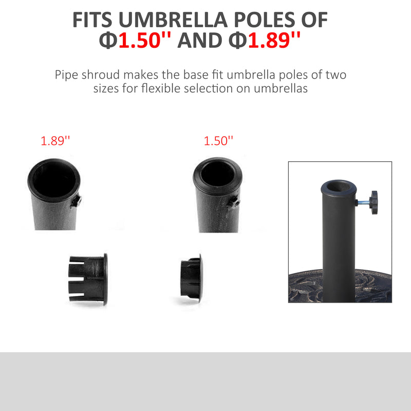 Umbrella Base Weights, Bronze Cast Resin 18" Round Patio Umbrella Base Weight Stand for Parasol Umbrellas - Seasonal Overstock