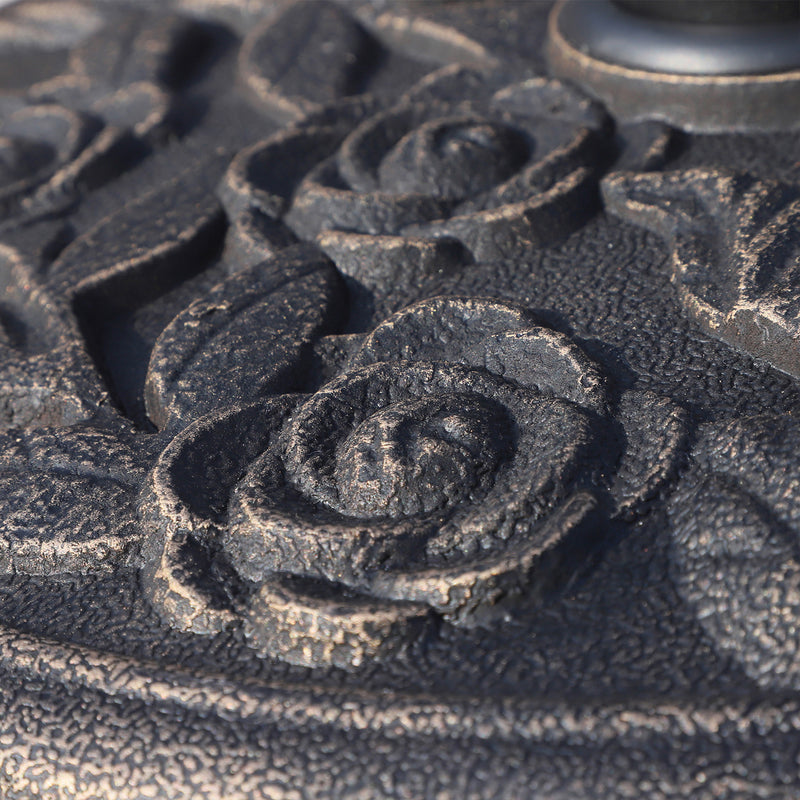 Umbrella Base Weights, Bronze Cast Resin 18" Round Patio Umbrella Base Weight Stand for Parasol Umbrellas - Seasonal Overstock