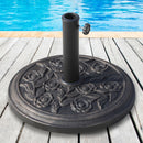 Umbrella Base Weights, Bronze Cast Resin 18" Round Patio Umbrella Base Weight Stand for Parasol Umbrellas - Seasonal Overstock