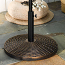 Umbrella Base Weights, Bronze Rattan Look 55lbs Heavy Duty Weighted Patio Umbrella Base 21-in Diameter - Seasonal Overstock