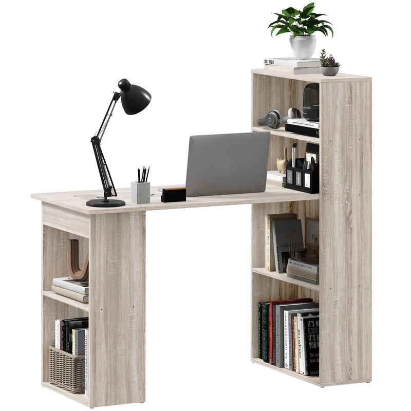 Caroline Computer Desk Bookshelf Combo - Oak Grey