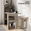 Caroline Computer Desk Bookshelf Combo - Oak Grey