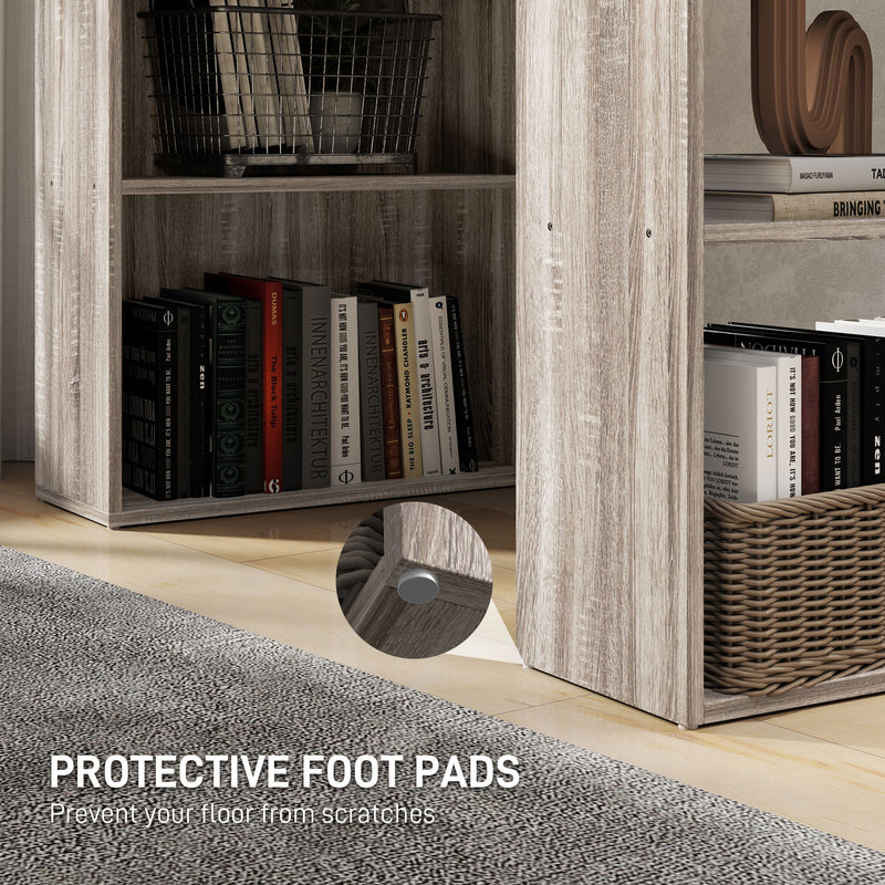 Caroline Computer Desk Bookshelf Combo - Oak Grey