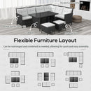 Outdoor Furniture, Cedar Loft 6pc Outdoor Patio Rattan Corner Sofa with Dining Table and Stools - White - Seasonal Overstock