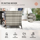 Wicker furniture with PE rattan wicker construction, outdoor setting.