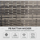 Textured woven wicker material with PE rattan wicker characteristics and features.