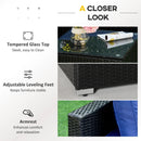 Century Bay 6 Piece Outdoor Patio Sectional Sofa and Table Set - Blue / Black