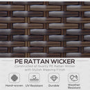 Century Bay 6 Piece Outdoor Patio Sectional Sofa and Table Set - Cream White / Brown