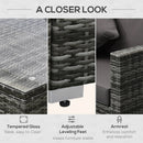 Century Bay 6 Piece Outdoor Patio Sectional Sofa and Table Set - Grey