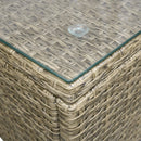 Century Bay 6 Piece Outdoor Patio Sectional Sofa and Table Set - Navy / Taupe