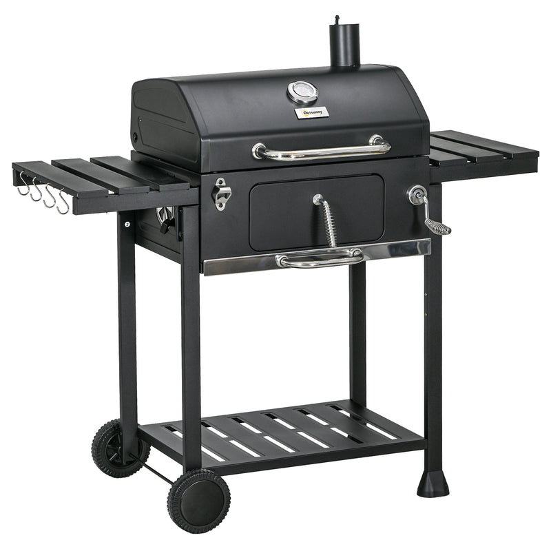 Charcoal BBQ Grill Smoker with Adjustable Charcoal Pan - Seasonal Overstock
