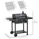 Charcoal BBQ Grill Smoker with Adjustable Charcoal Pan - Seasonal Overstock