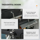 Charcoal BBQ Grill Smoker with Adjustable Charcoal Pan - Seasonal Overstock