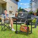Charcoal BBQ Grill Smoker with Adjustable Charcoal Pan - Seasonal Overstock