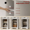 Clover Hollow 58" Home Office Executive Desk with Soft-Close Drawers, Farmhouse Executive Desk with Letter Size File Drawer, White