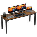 Concept 45 Modern Minimalist Computer Desk with Rustic Brown Desktop and Metal Legs