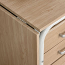 Convertix Folding Portable Computer Desk with Drawers and Rolling Castors - Natural Brown