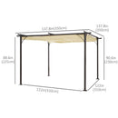 Gazebos, Cooper 11.5' x 11.5' Outdoor Aluminum Frame Pergola with Retractable Canopy - Beige - Seasonal Overstock