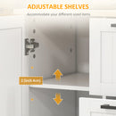 Coral Bay Rolling Kitchen Island Cart with Drop Leaf Table - White and Natural Wood