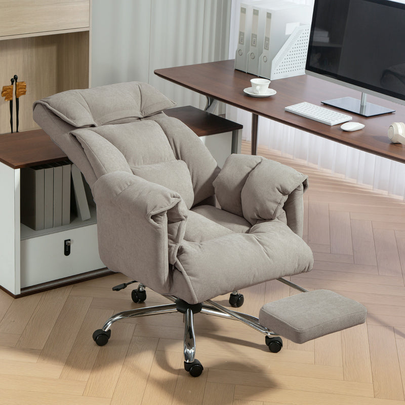 Darrow Loft Ergonomic Desk Chair with Footrest, Adjustable Backrest and Lumbar Support - Grey
