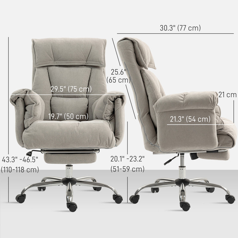 Darrow Loft Ergonomic Desk Chair with Footrest, Adjustable Backrest and Lumbar Support - Grey