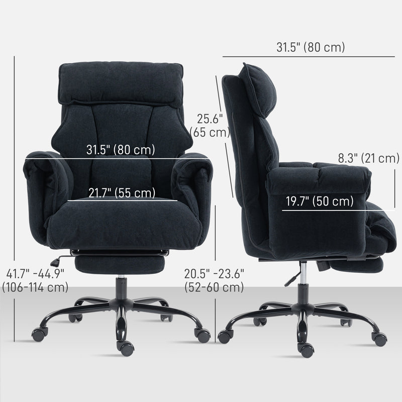 Darrow Loft Ergonomic Desk Chair with Footrest, Adjustable Backrest and Lumbar Support - Black