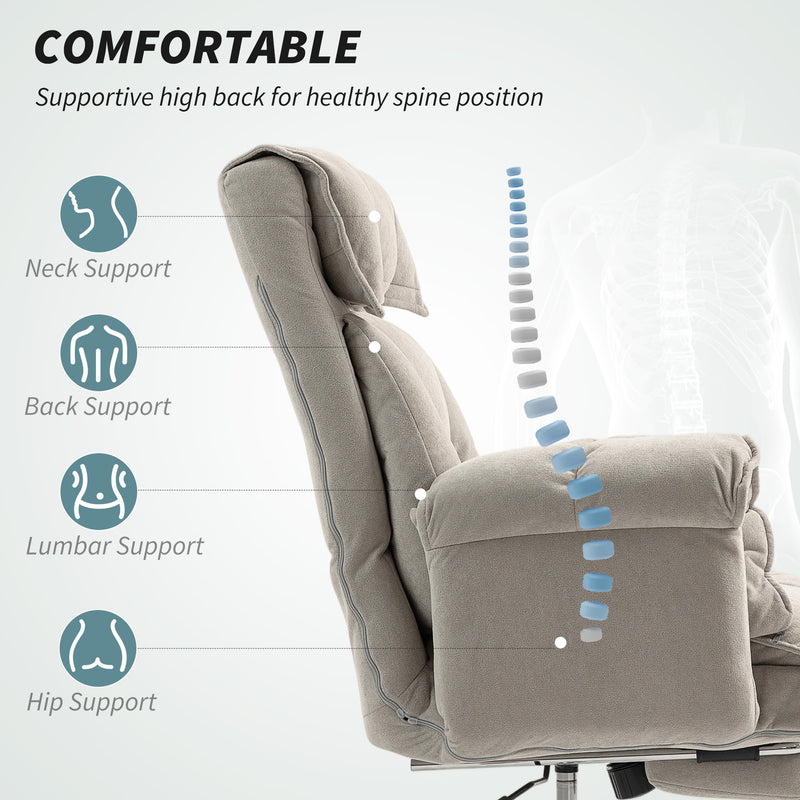Darrow Loft Ergonomic Desk Chair with Footrest, Adjustable Backrest and Lumbar Support - Grey