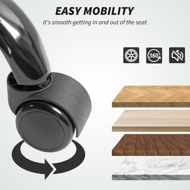 Darrow Loft Ergonomic Desk Chair with Footrest, Adjustable Backrest and Lumbar Support - Black