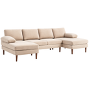 Delphi 112" Modern U-Shape 4-Seat Sectional Sofa with Two Chaises - Beige