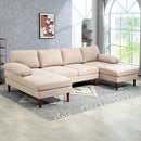 Delphi 112" Modern U-Shape 4-Seat Sectional Sofa with Two Chaises - Beige