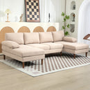 Delphi 112" Modern U-Shape 4-Seat Sectional Sofa with Two Chaises - Beige