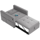 Divena Convertible Sleeper Chair With Adjustable Backrest and USB Charging Port - Grey