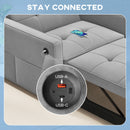 Divena Convertible Sleeper Chair With Adjustable Backrest and USB Charging Port - Grey