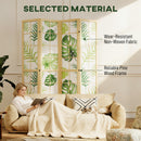 Woman reading a book on a couch with a decorative screen in the background