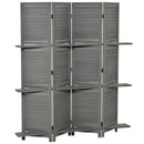 Dvita Grey 67" 4-Panel Room Divider with 3 Shelves