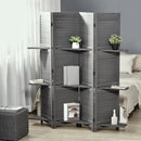Dvita Grey 67" 4-Panel Room Divider with 3 Shelves