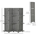 Dvita Grey 67" 4-Panel Room Divider with 3 Shelves
